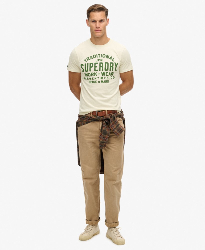 machined goods workwear t-shirt in crèmekleur