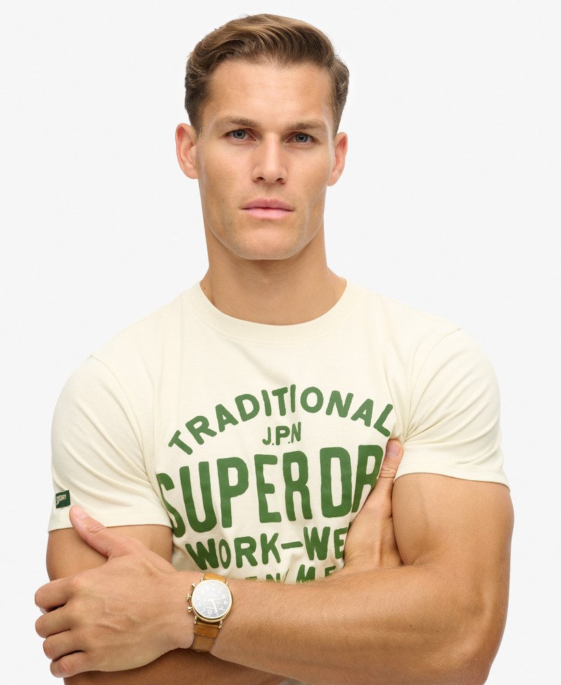 machined goods workwear t-shirt in crèmekleur