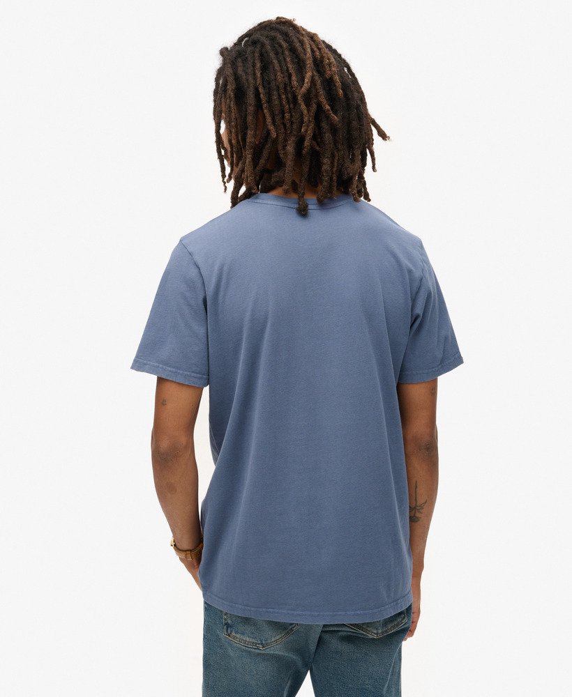 outdoor t-shirt met grafische strepen in eventide blue