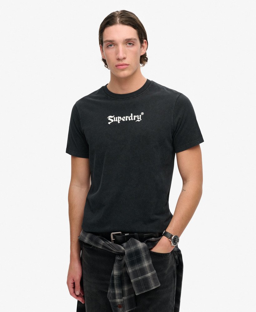 retro rock graphic t-shirt in zwart