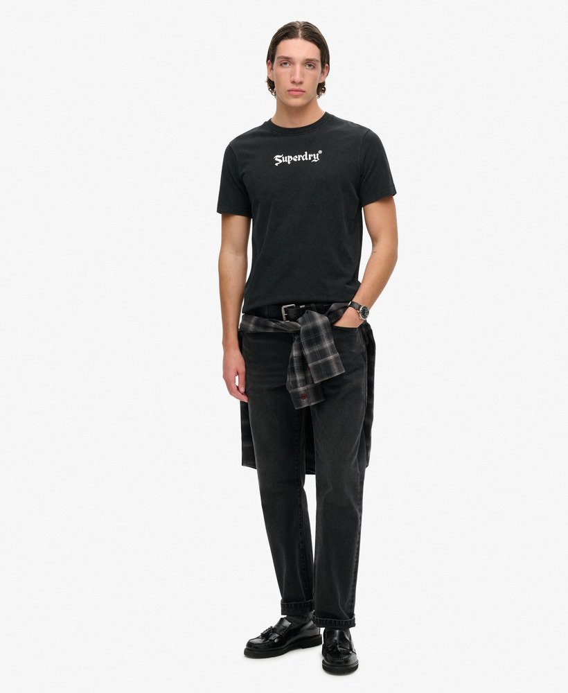 retro rock graphic t-shirt in zwart