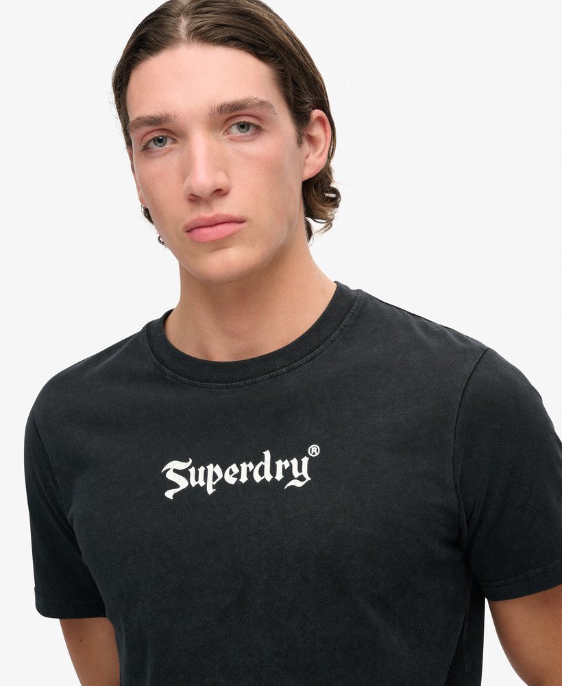 retro rock graphic t-shirt in zwart