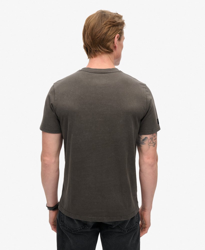 t-shirt met reliëflogo in vintage zwart