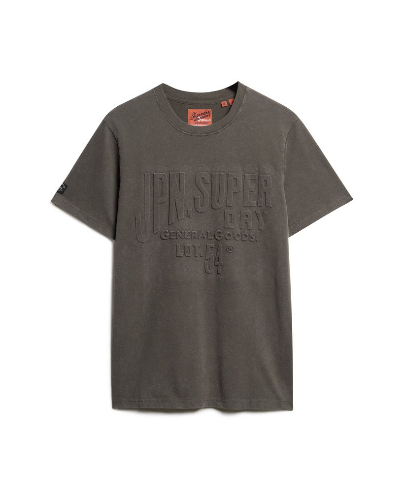 t-shirt met reliëflogo in vintage zwart