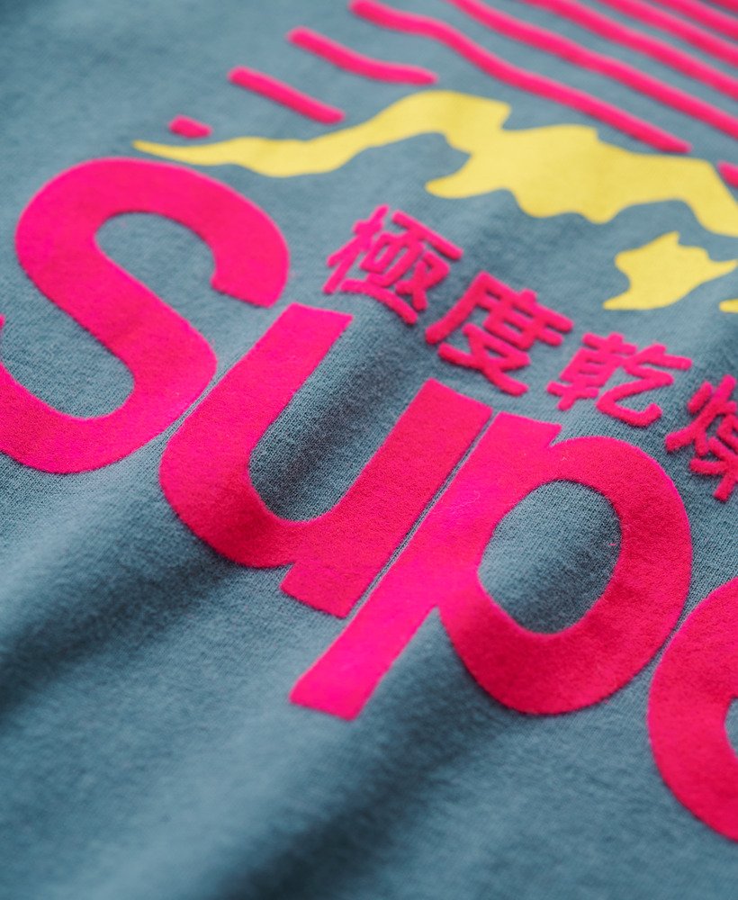 geweldig outdoor t-shirt met borstprint in stargazer blue