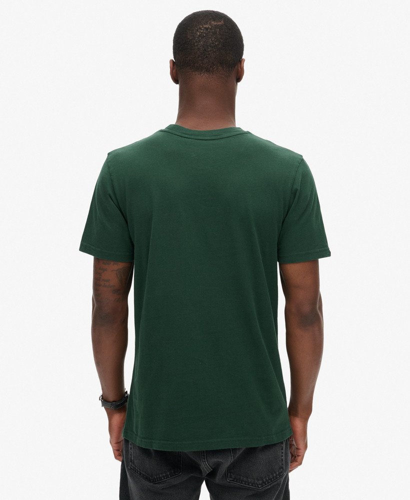 retro gestreept logo t-shirt in emailgroen