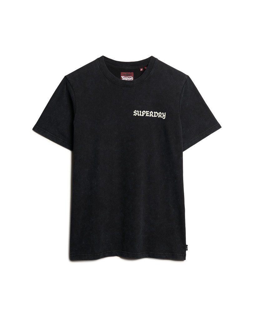 tattoo-print t-shirt in zwart