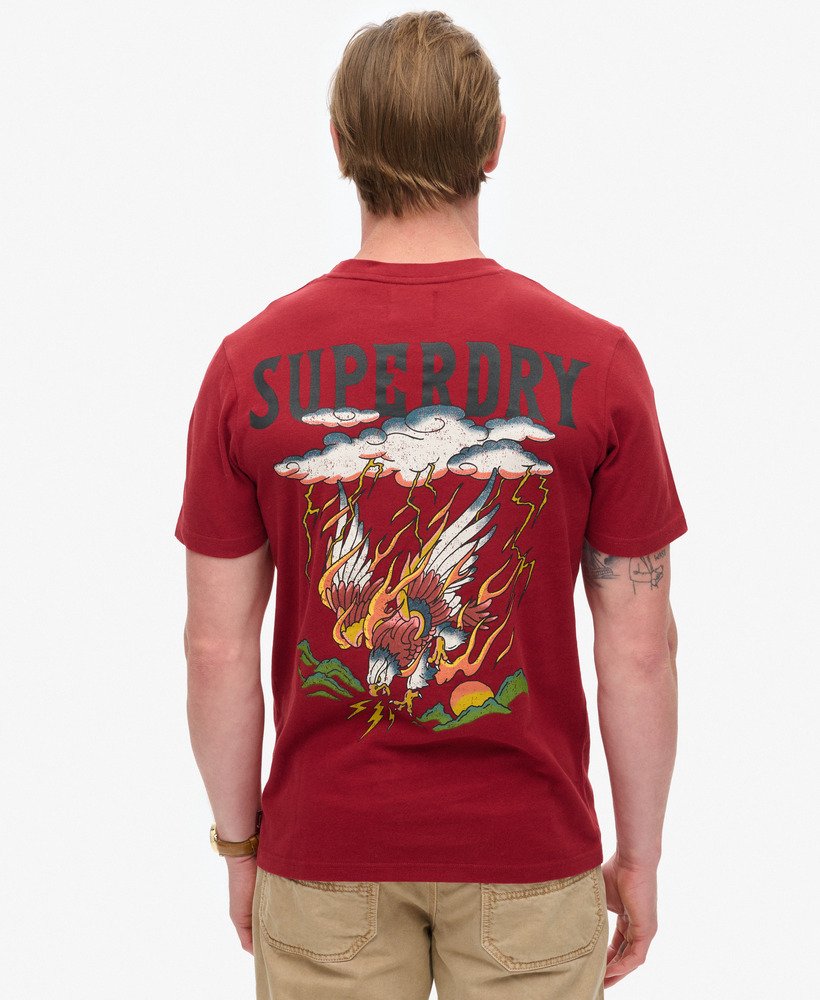 tattoo graphic t-shirt in wijnrood