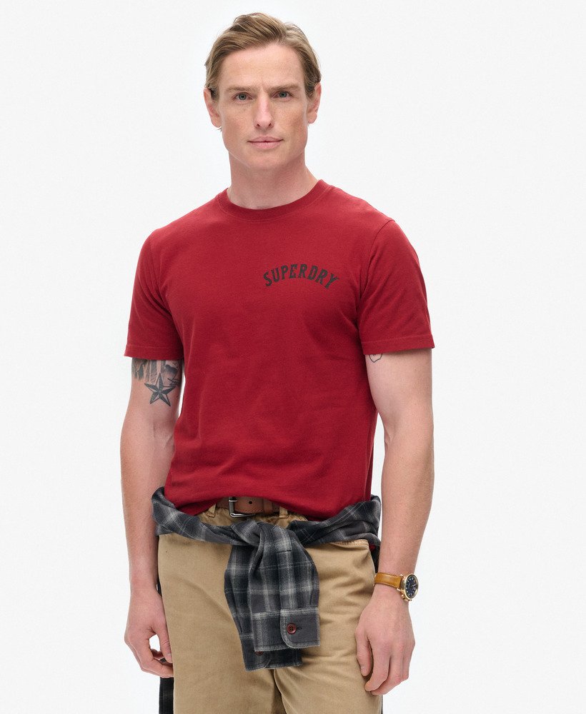 tattoo graphic t-shirt in wijnrood