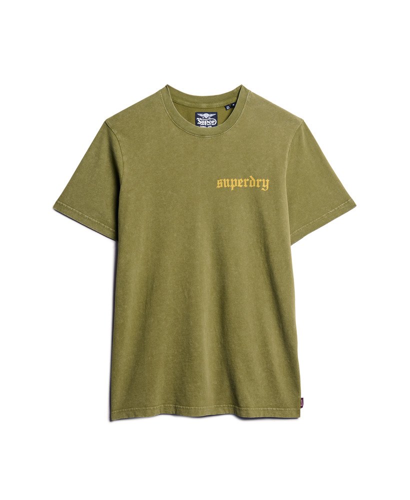 tattoo graphic t-shirt in khaki olive