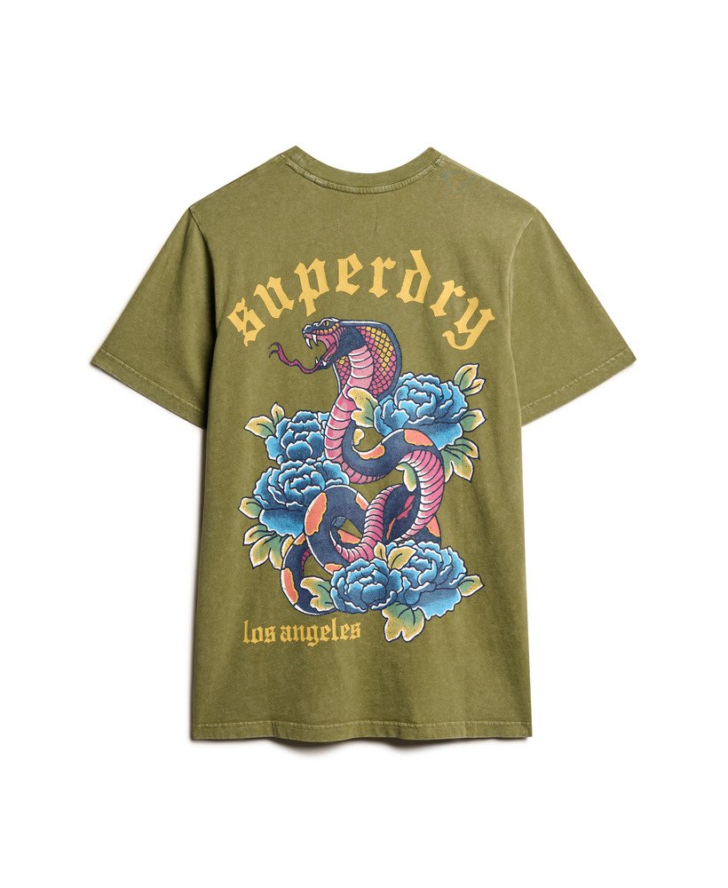 tattoo graphic t-shirt in khaki olive