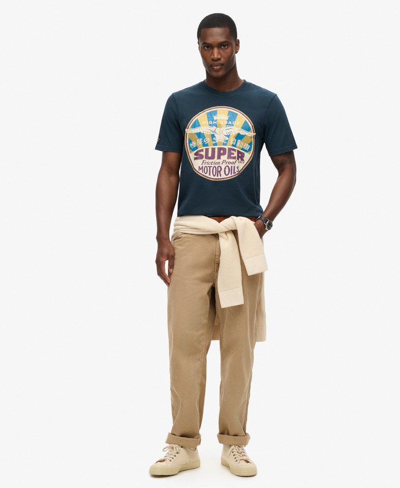 werkshirt met benzineprint in eclipse navy-kleur