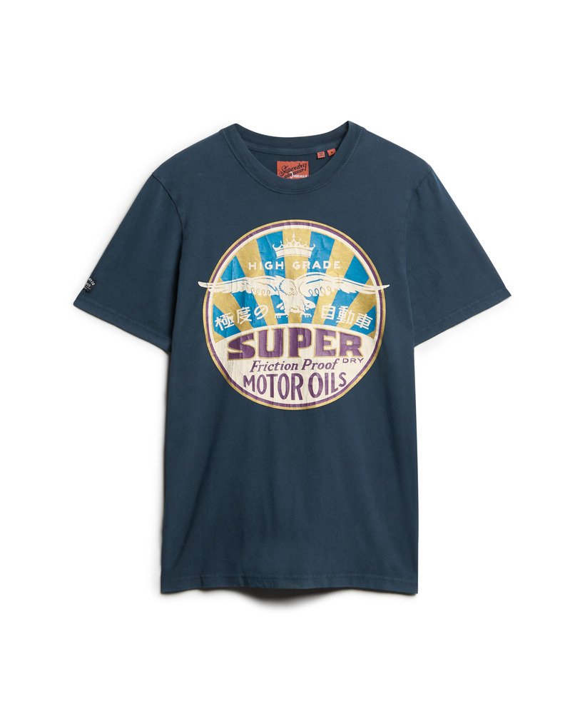 werkshirt met benzineprint in eclipse navy-kleur