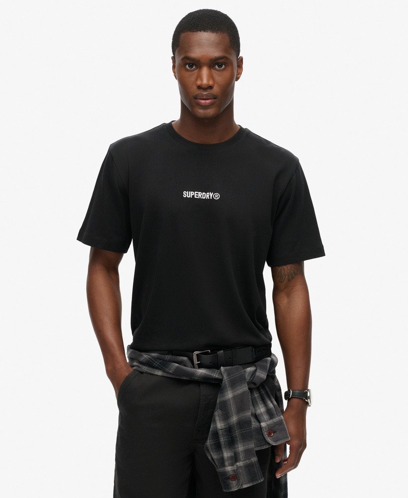 micro logo graphic loose t-shirt in zwart