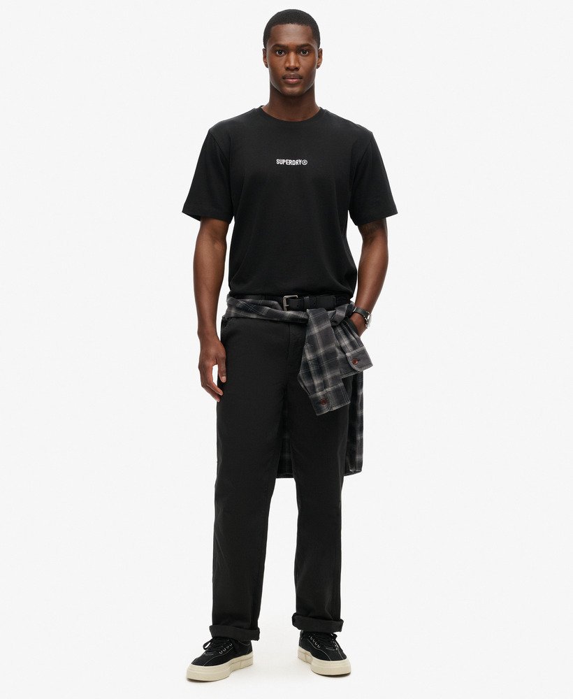 micro logo graphic loose t-shirt in zwart