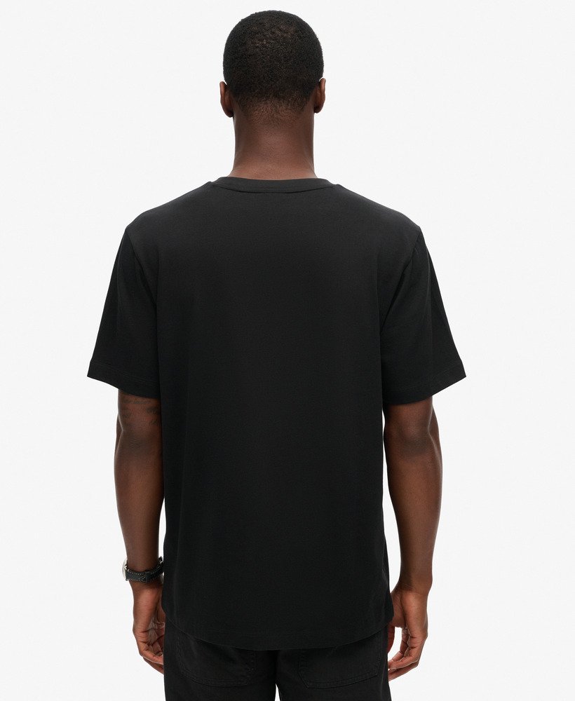 micro logo graphic loose t-shirt in zwart