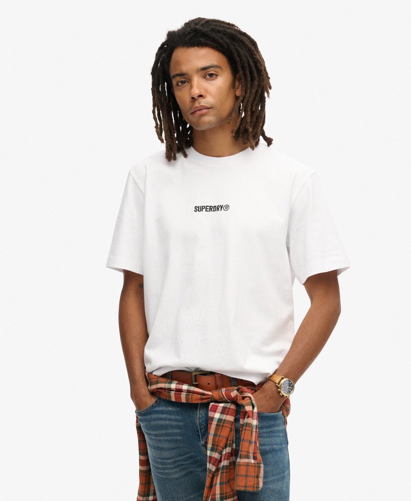 t-shirt met micrologo en losse pasvorm in stralend wit.