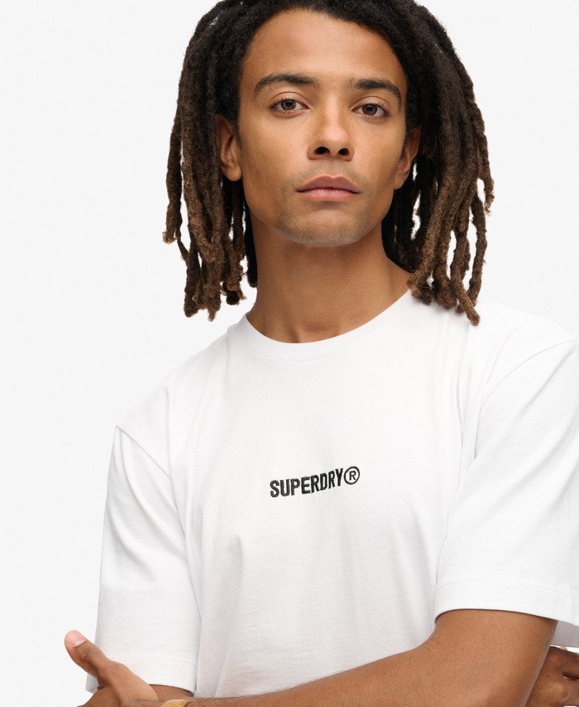 t-shirt met micrologo en losse pasvorm in stralend wit.