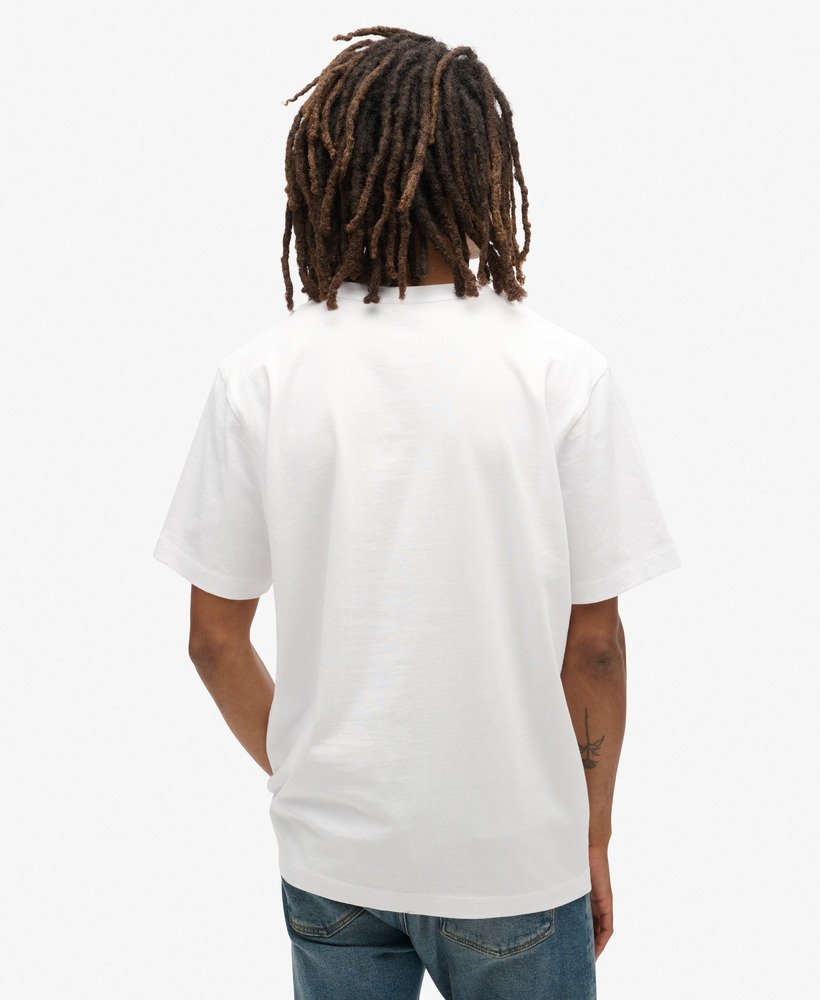 t-shirt met micrologo en losse pasvorm in stralend wit.
