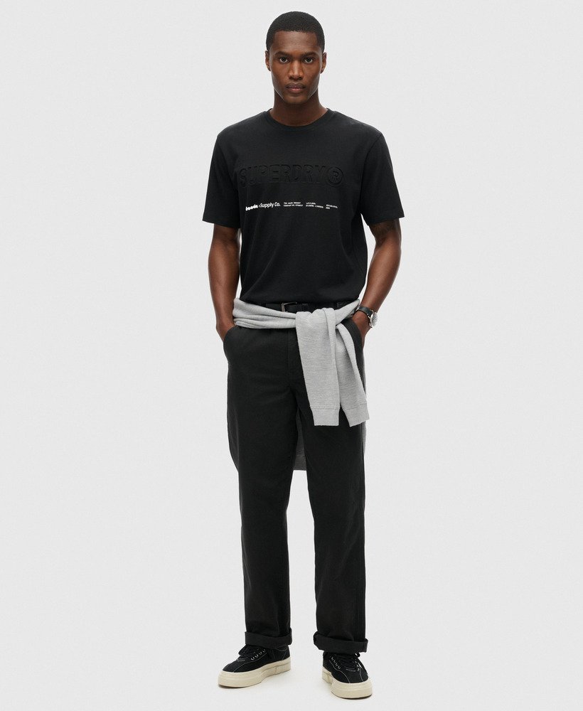 utility sport logo loose t-shirt in zwart