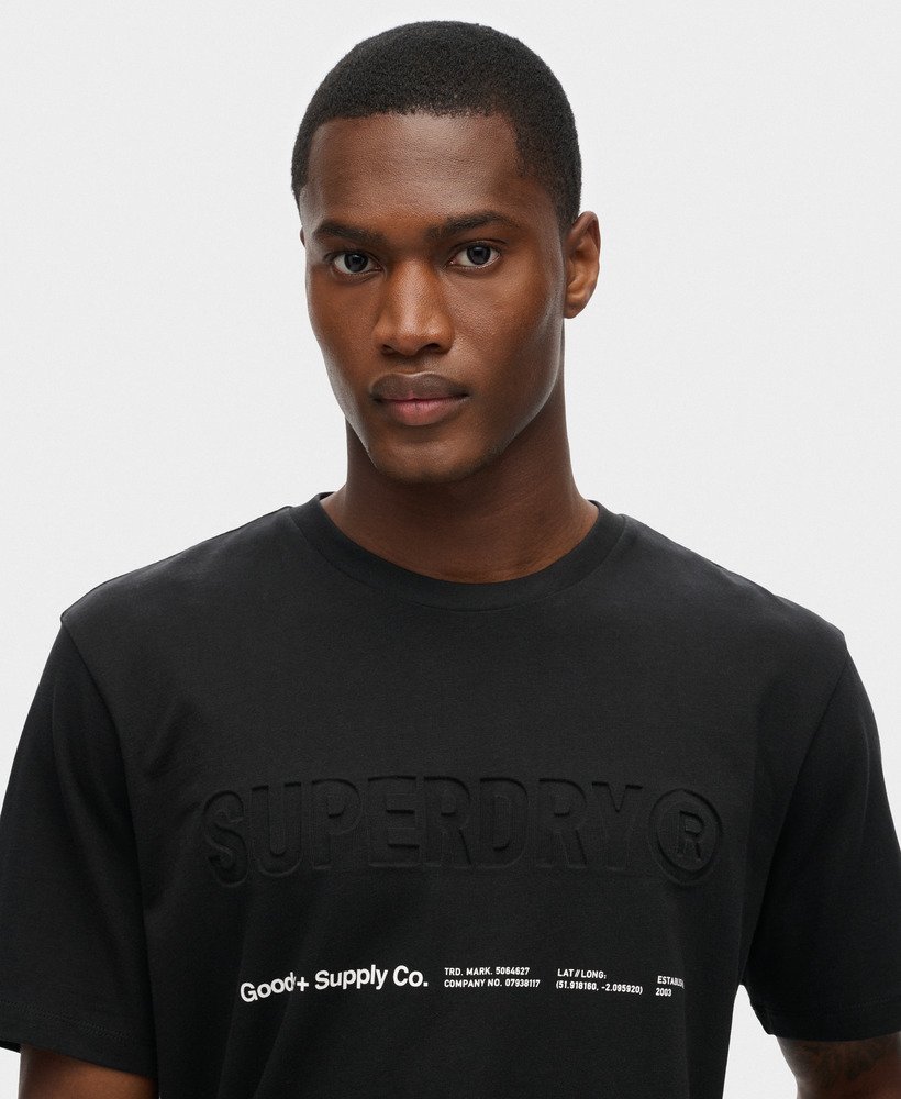 utility sport logo loose t-shirt in zwart