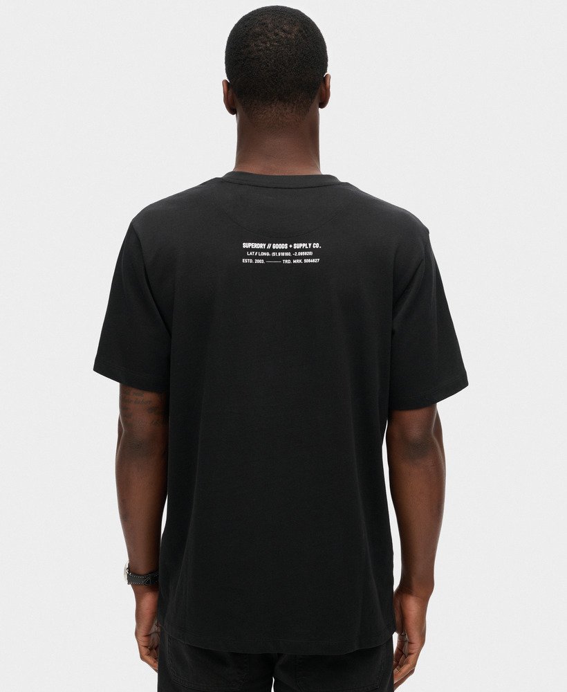 utility sport logo loose t-shirt in zwart