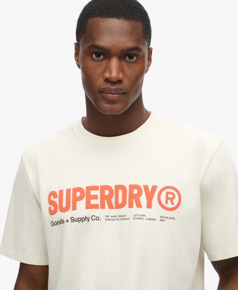 utility sport logo loose t-shirt in nordic bone grey