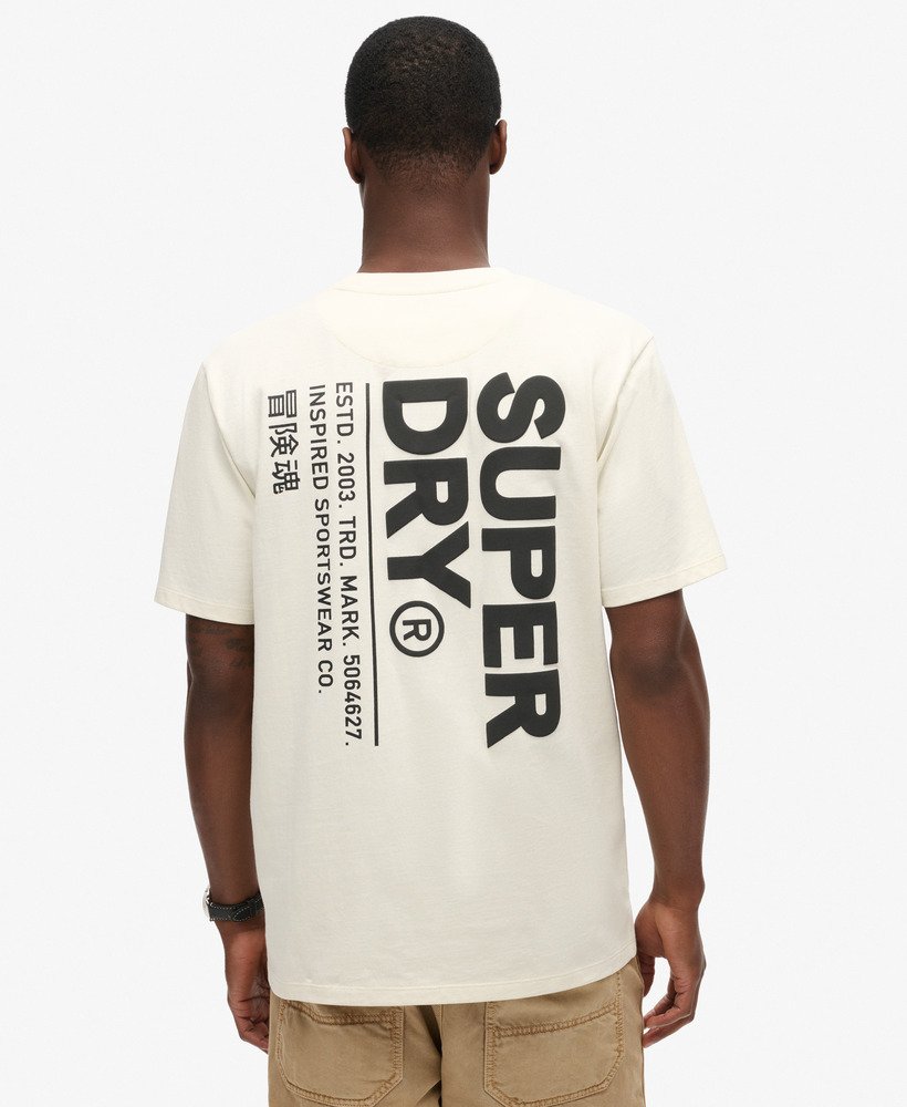 utility sport logo loose t-shirt in nordic bone grey