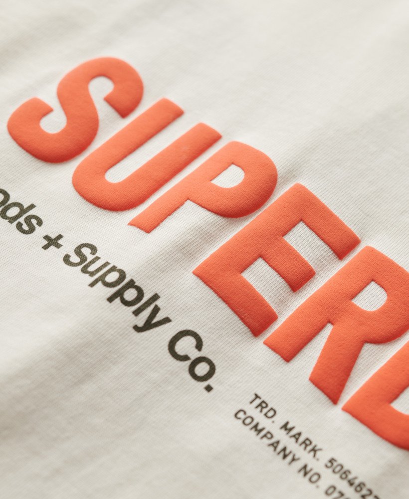 utility sport logo loose t-shirt in nordic bone grey