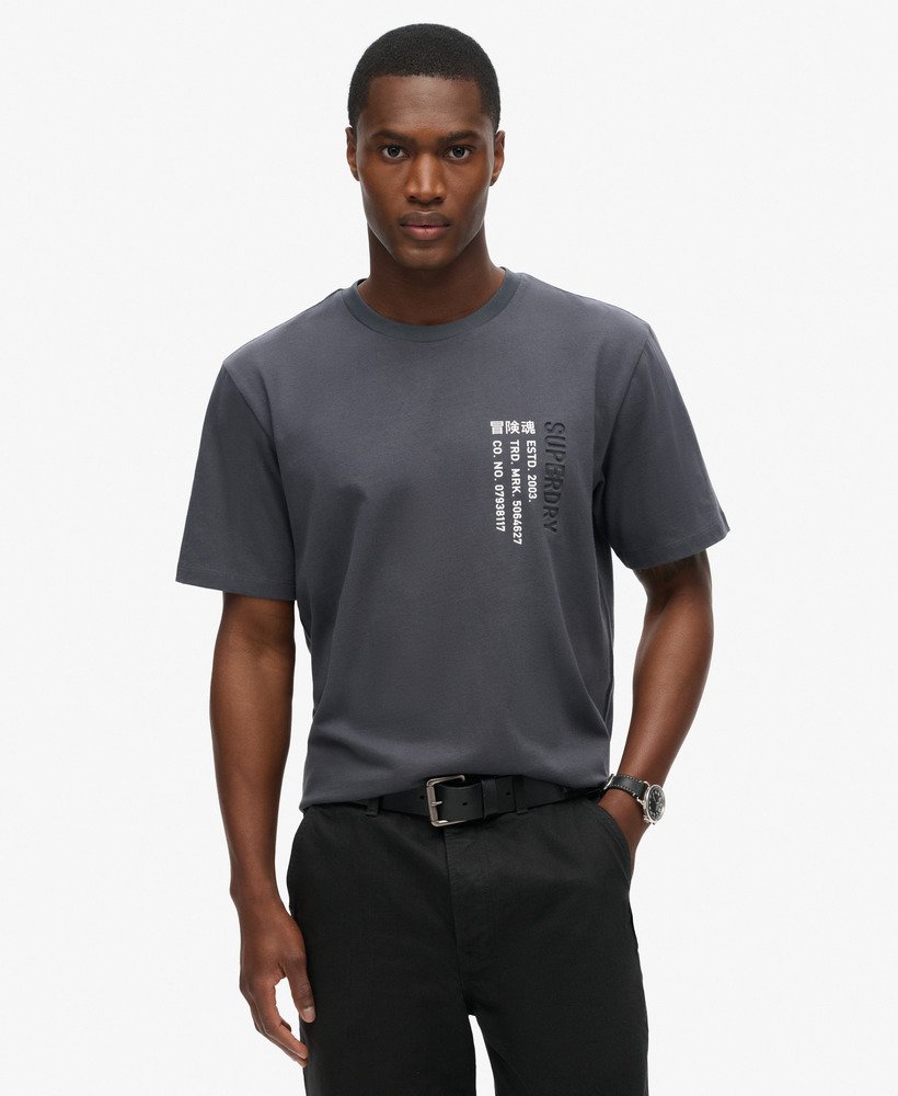 utility sport logo loose t-shirt in ebony