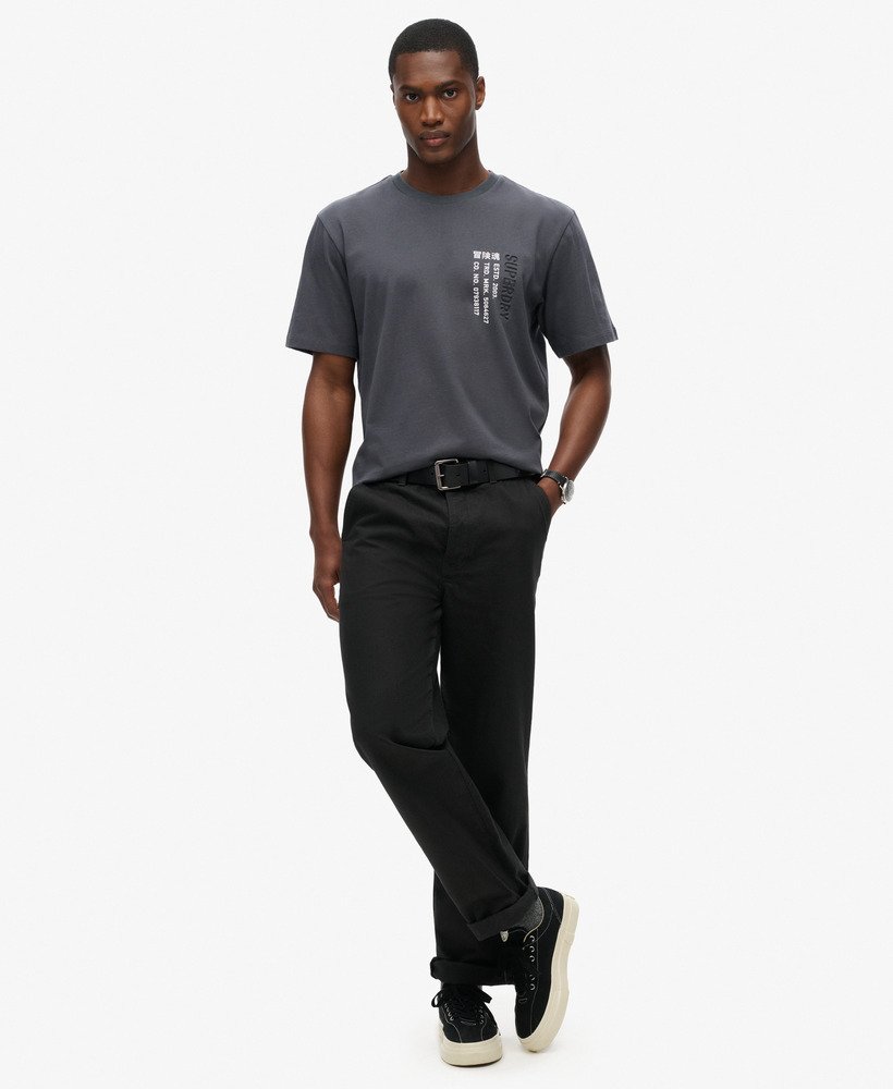 utility sport logo loose t-shirt in ebony
