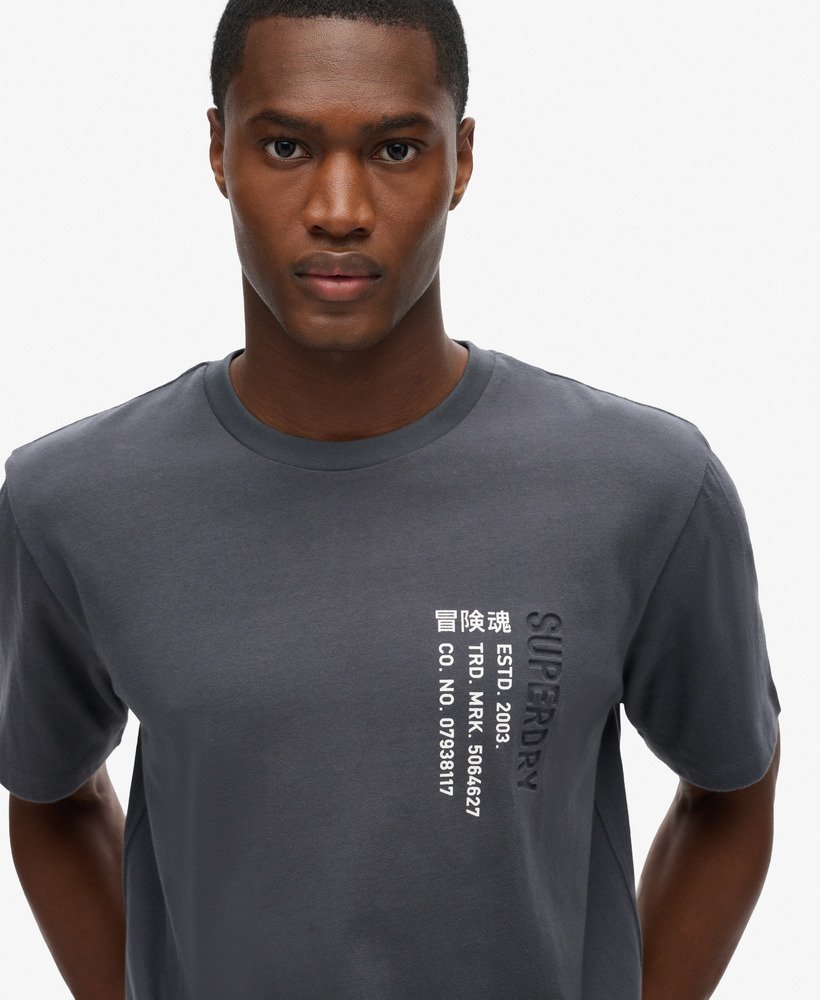 utility sport logo loose t-shirt in ebony