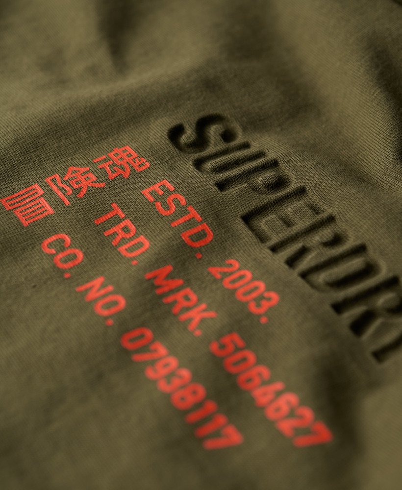 utility sport logo loose t-shirt in army khaki