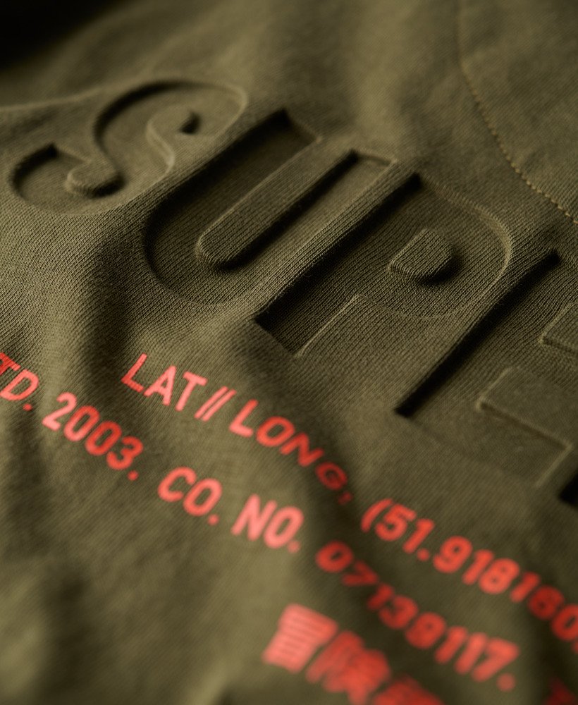 utility sport logo loose t-shirt in army khaki