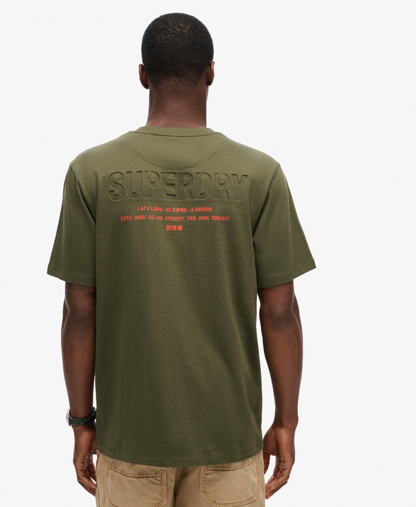 utility sport logo loose t-shirt in army khaki