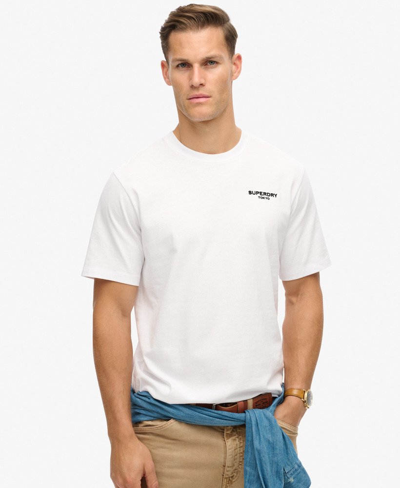 luxe sportief t-shirt met losse pasvorm in stralend wit.