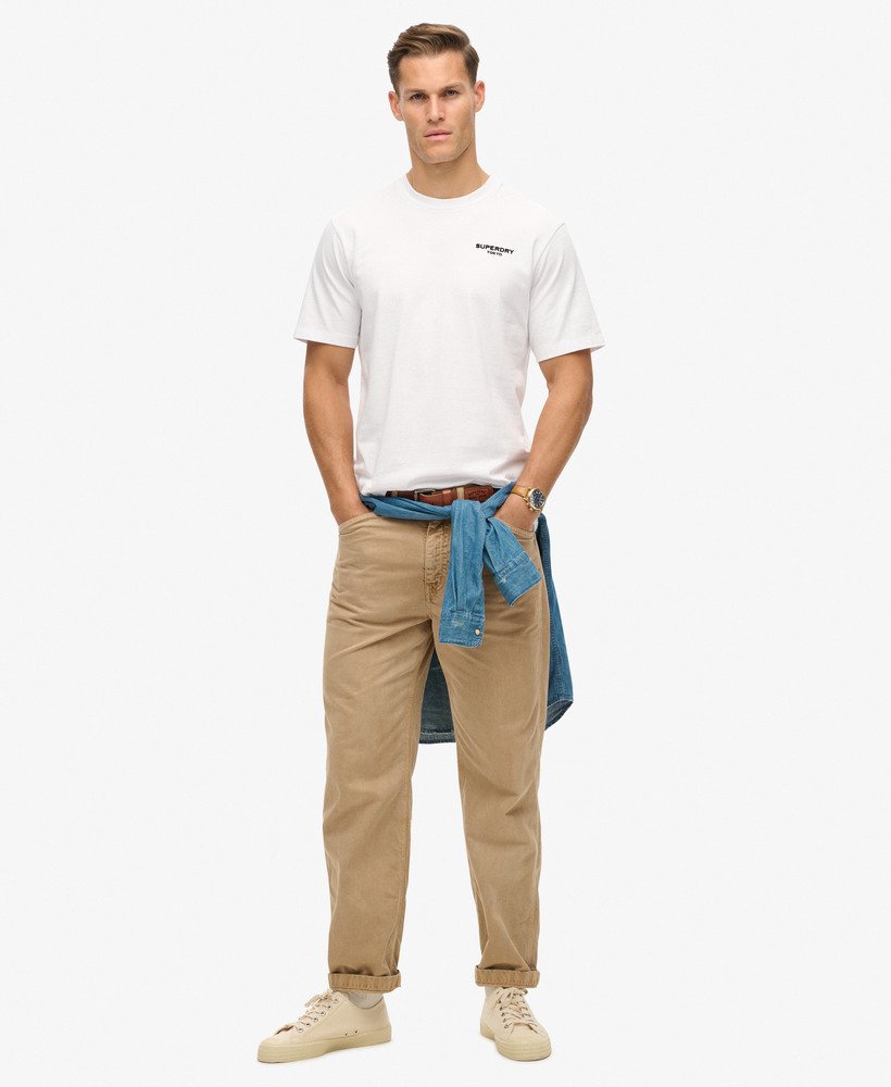 luxe sportief t-shirt met losse pasvorm in stralend wit.