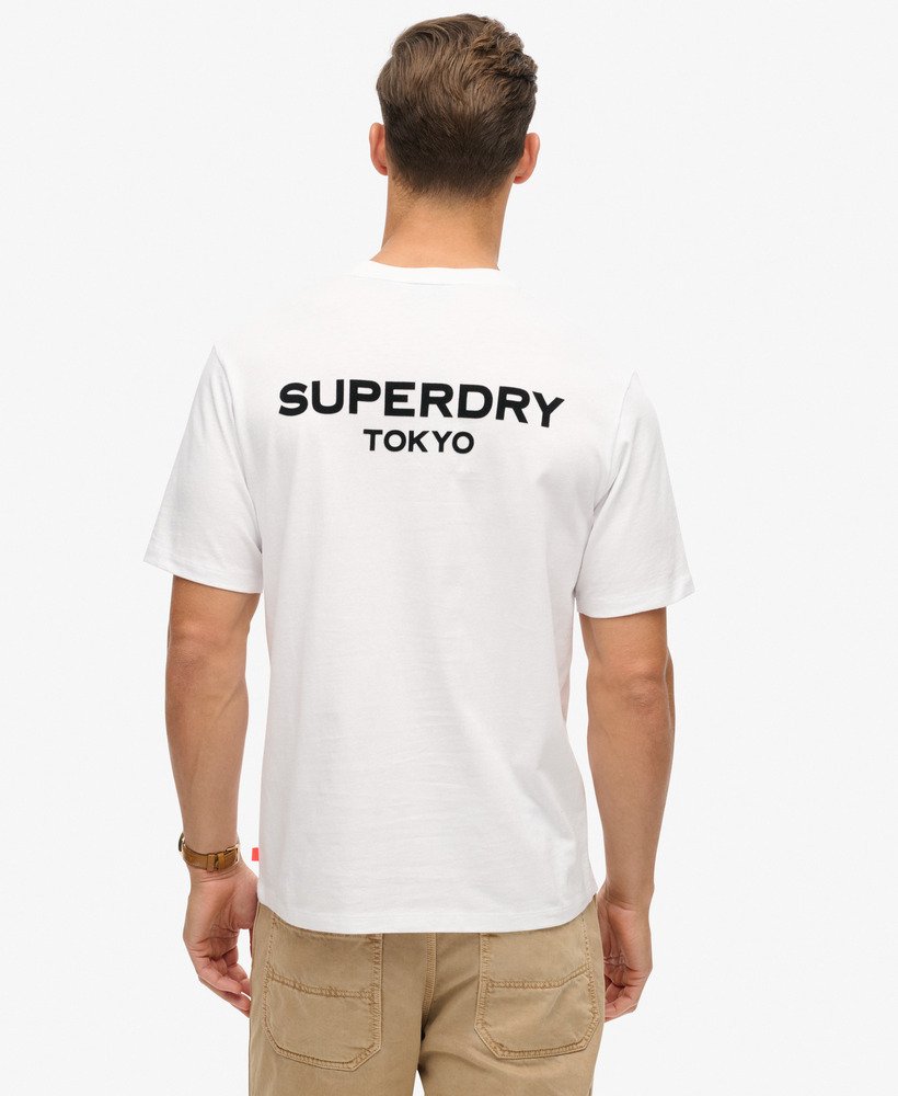 luxe sportief t-shirt met losse pasvorm in stralend wit.