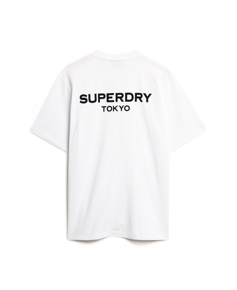 luxe sportief t-shirt met losse pasvorm in stralend wit.
