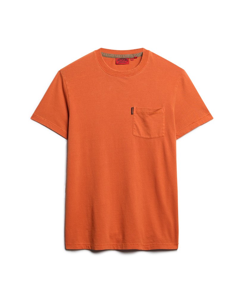 essential washed pocket t-shirt in washed autumn glaze brown