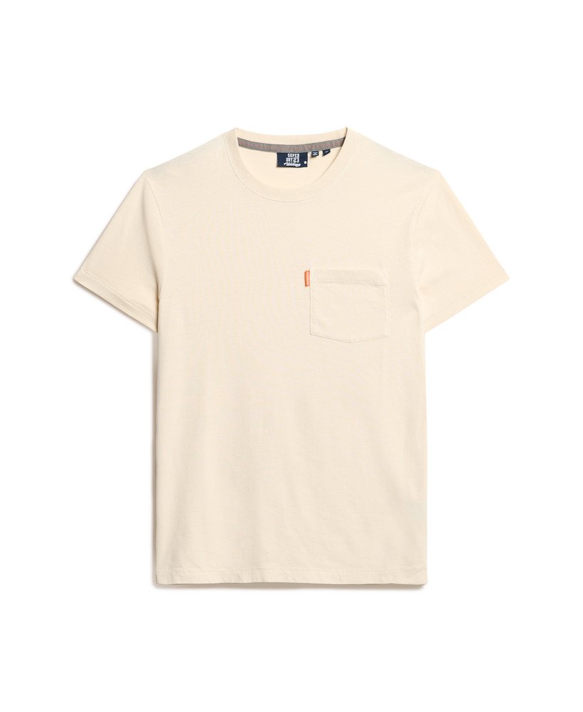 essential washed pocket t-shirt in washed chalk