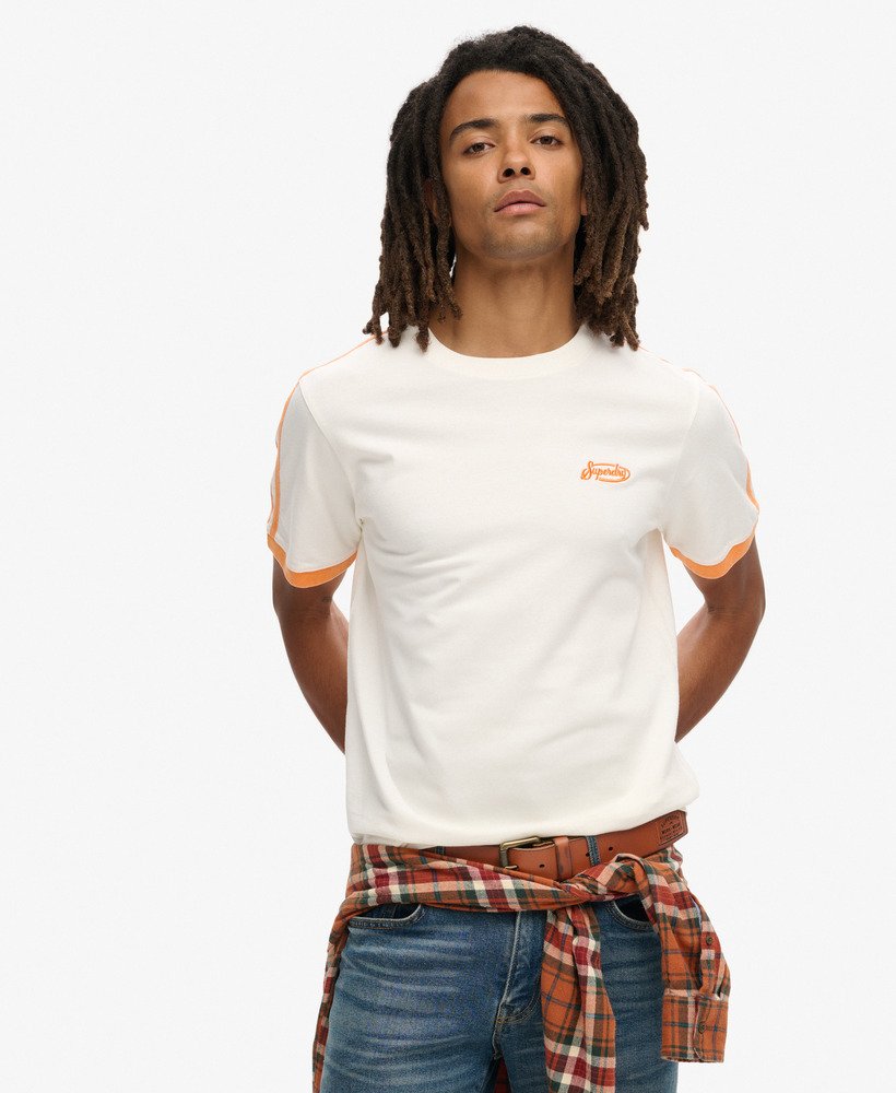 essential logo retro gestreept t-shirt in optic
