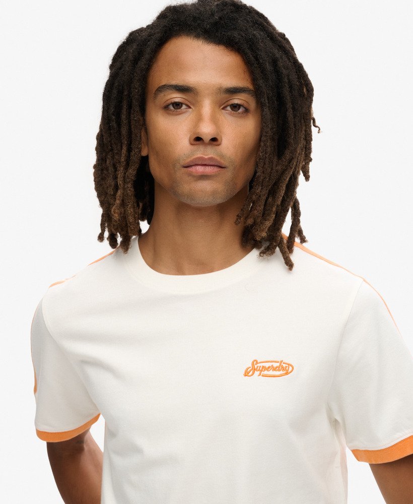 essential logo retro gestreept t-shirt in optic