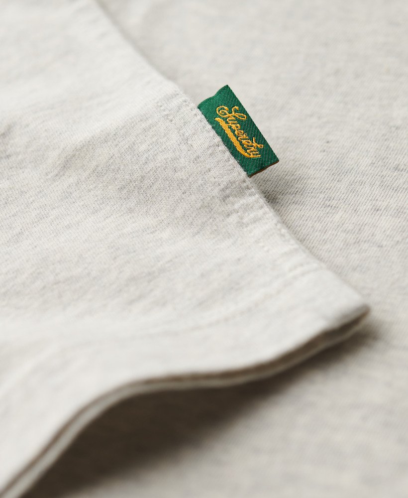 essential logo retro gestreept t-shirt in lightning grey grindle