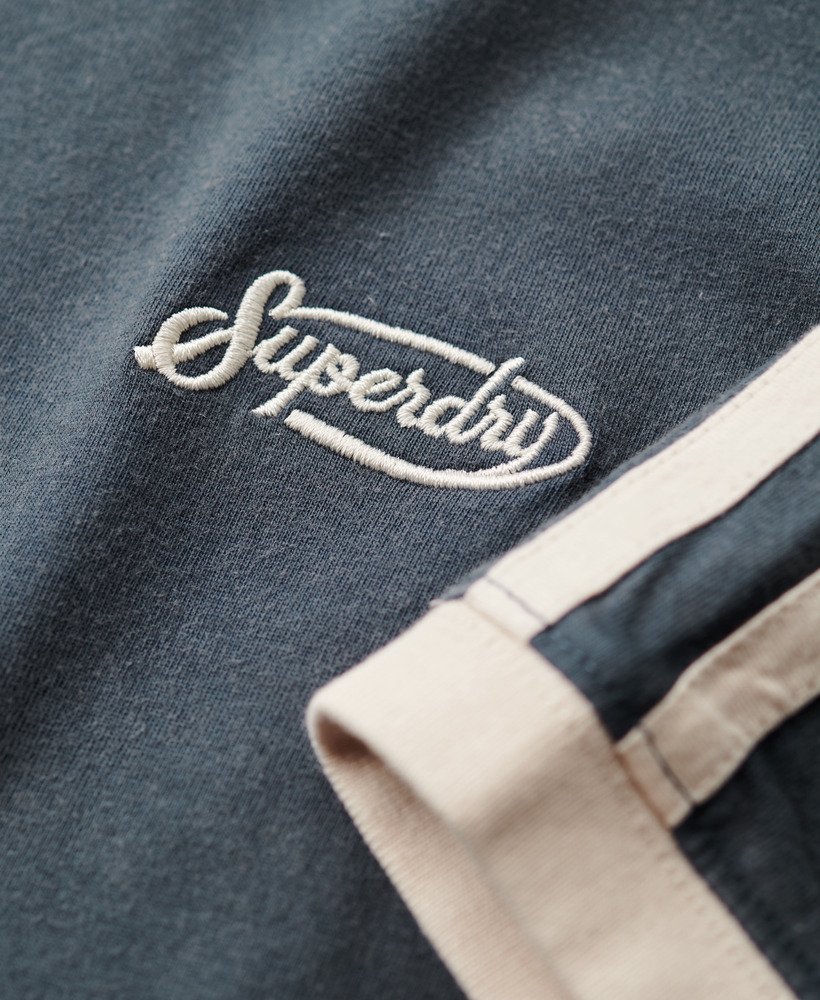 essential logo retro gestreept t-shirt in lauren navy