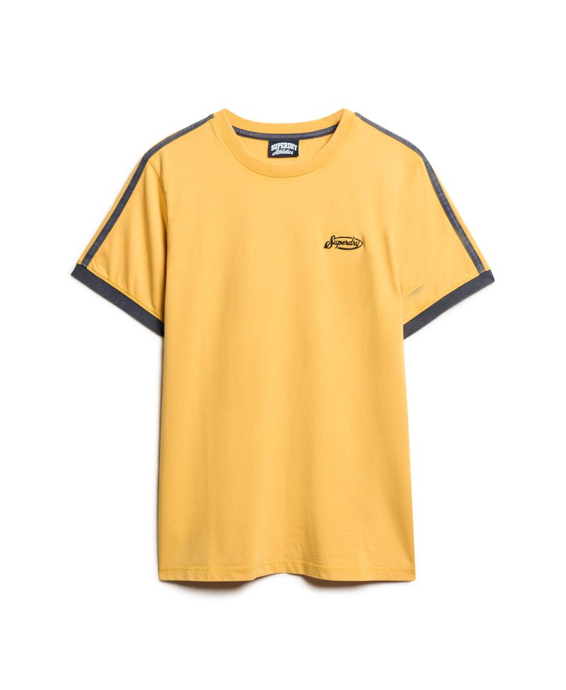 essential logo retro gestreept t-shirt in wintergoud