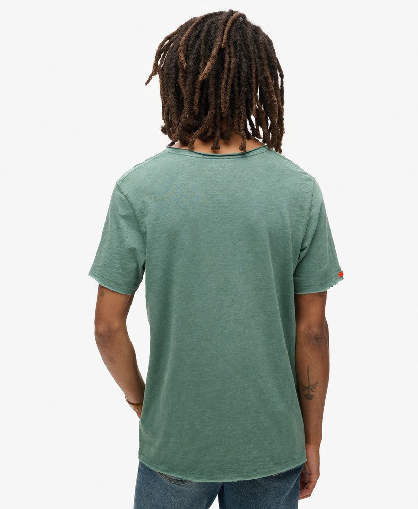 t-shirt met v-hals en rafelige rand in drius green
