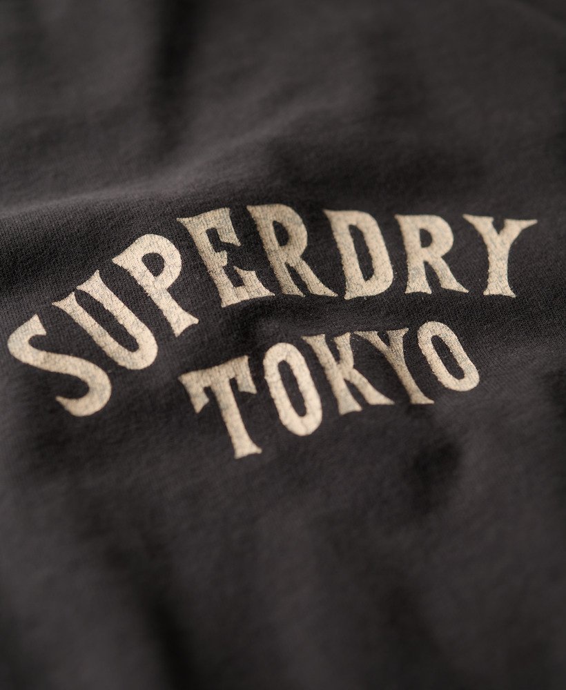 tattoo back graphic loose t-shirt in blackboard