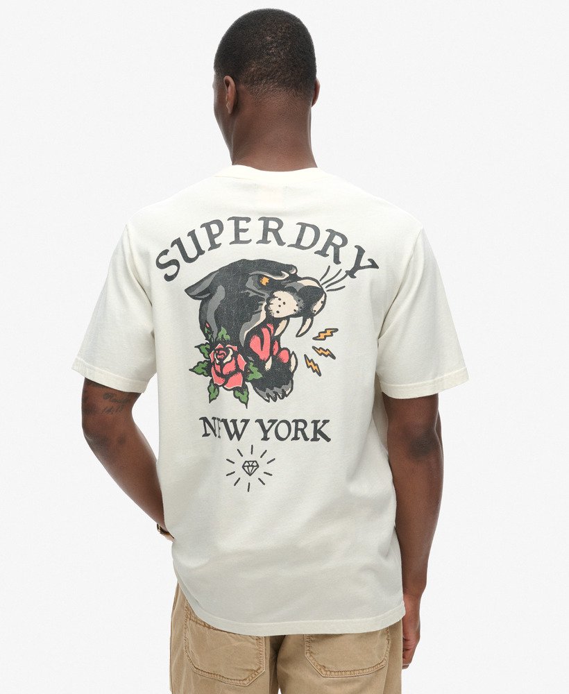 tattoo back graphic loose t-shirt in winter white