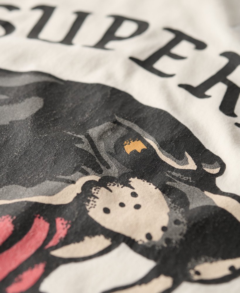 tattoo back graphic loose t-shirt in winter white